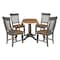 International Concepts Round Round 42 in. Dual Drop Leaf Dining Table with 4 Slatback Chairs in Hickory/Washed Coal, Wood K45-42DPT-27B-C65-4 - alternate 2